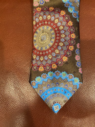 Ermenegildo Zegna RARE QUINDICI #132 Tie Multicolor Geometric - Picture 2 of 16