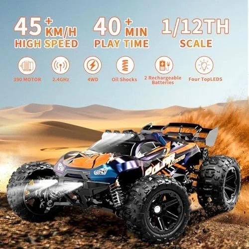 1/14 Brushless RC Cars for Adults Fast + Mph, RC Trucks 4X4 Offroad Waterproof - Image 2 of 4