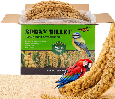 5LBS Millet Spray for Birds, GMO-Free, Sun Dried Spray Millet, Original Bird Tre