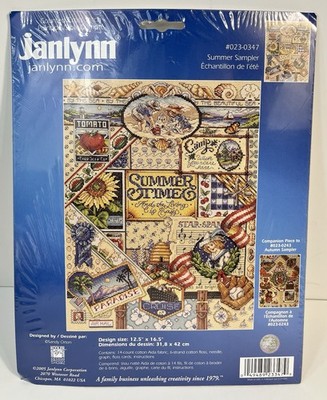 Janlynn Cross Stitch Kit ''Summer Sampler'' #023-0347 Sandy Orton Sealed