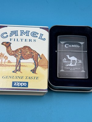 Vintage 1998 Camel Turkish Blend Midnight Chrome Zippo Lighter New