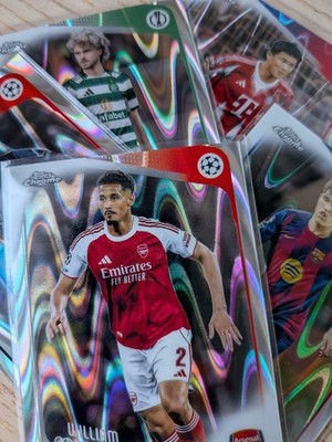 2025-26 Topps Chrome UEFA RayWave Refractor Lot Saliba Cubarsi