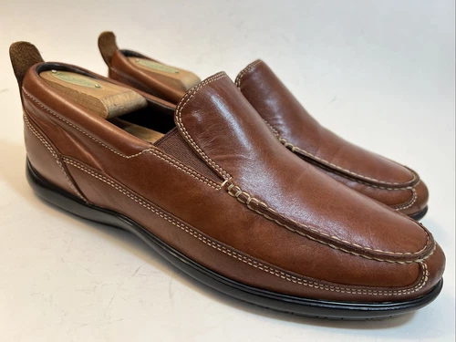 Mocassini Cole Haan NikeAir da uomo 9M in pelle marrone scarpe slip on C08582