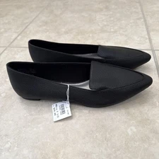 NWT Christian Siriano Payless Textured Ballet Flat Shoes Sz 7.5 Black Slip On