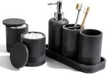 Bathroom Accessories Set, 6-Piece Bathroom Accessory Set, Toothbrush Holders ...