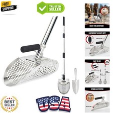 Sand Scoop for Metal Detecting, Stainless Steel Metal Detector Scoop with Lon...