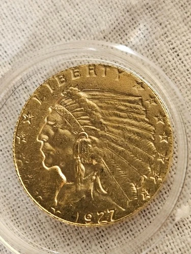 1927 $2.50 Indian Head Quarter Eagle Gold Coin 90% Fine Gold