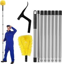 2 in 1 Gutter Cleaning Tools Telescopic Gutter Cleaner Extendable Rods - 10.5ft