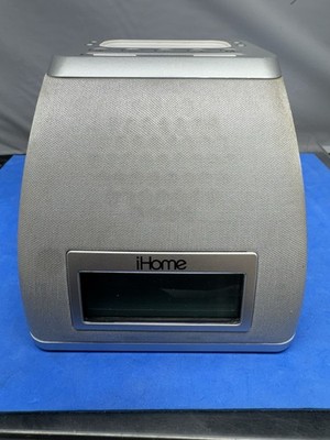 iHome White & Gray Alarm Clock iPhone iPod Speaker Dock w/ Power Supply iP21