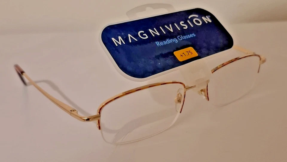 Gafas de lectura para mujer Magnivision naranja dorado medio borde +175 nuevas con etiquetas Foto 3 de 4
