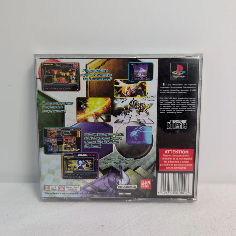 Digimon Digital Card Battle PlayStation 1 PS1 PAL w/ Manual Rare Case Issues - Image 2 of 4