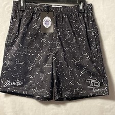 NWT Inaka Power Shorts Constellations Stars Black Mens Size Medium Mesh WPockets