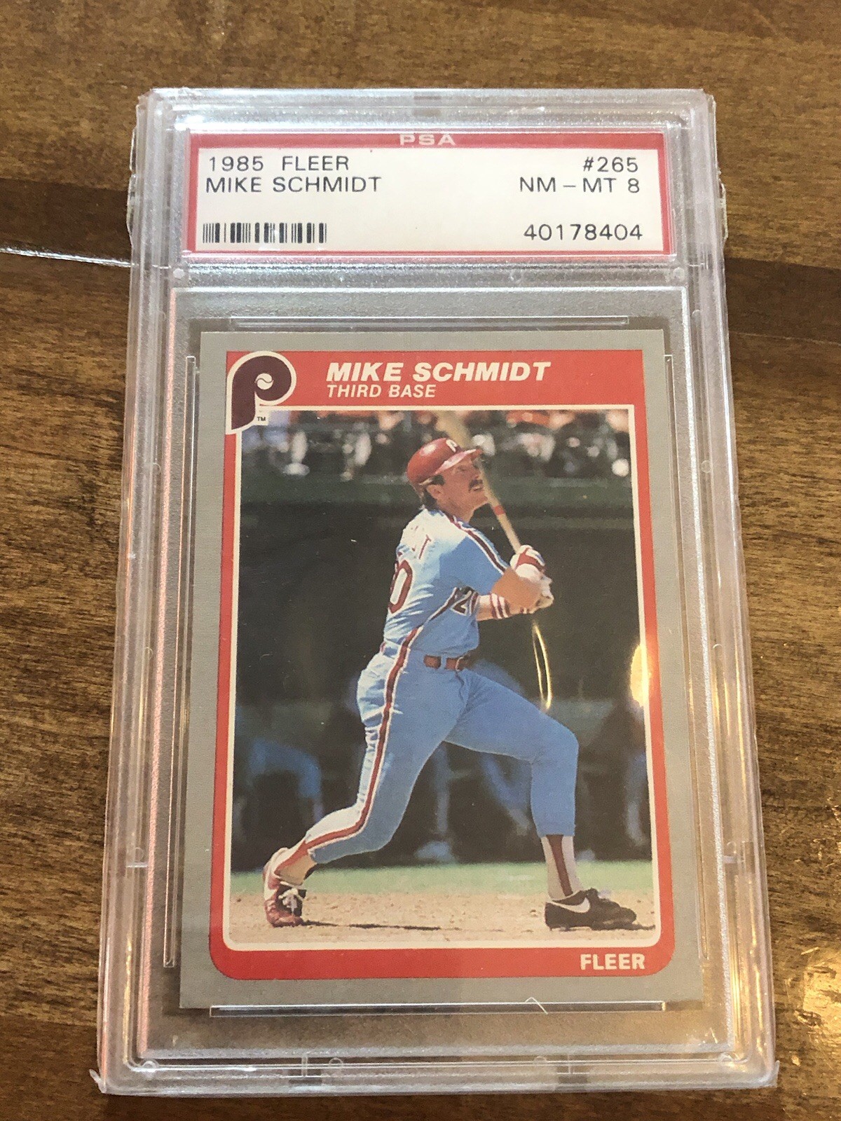 1985 Fleer #265 Mike Schmidt PSA 8