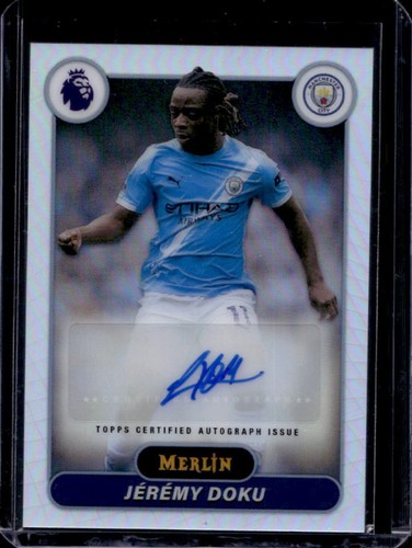 2026 Topps Merlin Premier League Jeremy Doku Auto Autograph #MV-JD Man City