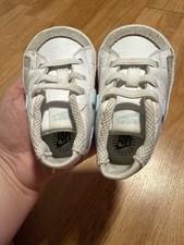Nike Low Top Lace-Up Baby/Toddler Sneakers White/Light Blue Leather Logo