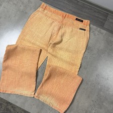 Dolce & Gabbana D&G Orange Linen Pants Trousers Size 29 Made in Italy Vintage