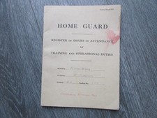 32nd West Riding Regiment ww2 Home Guard Register of Hours of Attendance 1943 A