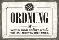 Blechschild 12X18 Cm Ordnung Ist Deko Geschenk Schild