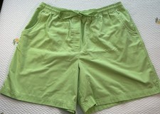 Vintage Shorts Lime Green Studio Works Size 18 Unisex Elastic Waist Pockets
