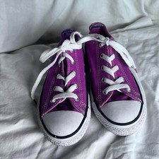 CONVERSE Girls Hot Pink Cactus Lace Up CHUCK TAYLOR LO TOP SNEAKERS Youth 2 EUC