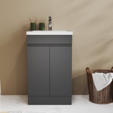 500mm Floor Standing Grey Bathroom Vanity Unit and Sink Basin Home Furniture