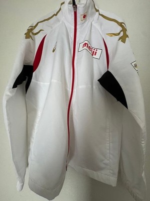 ASICS Japan Wrestling Team Jacket Rare O Size Sponsor Logos JPN National