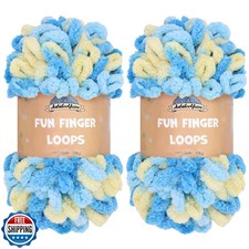 JubileeYarn Fun Finger Loops Yarn - 100g/Skein Jumbo Polyester - Tyche - 2 Sk