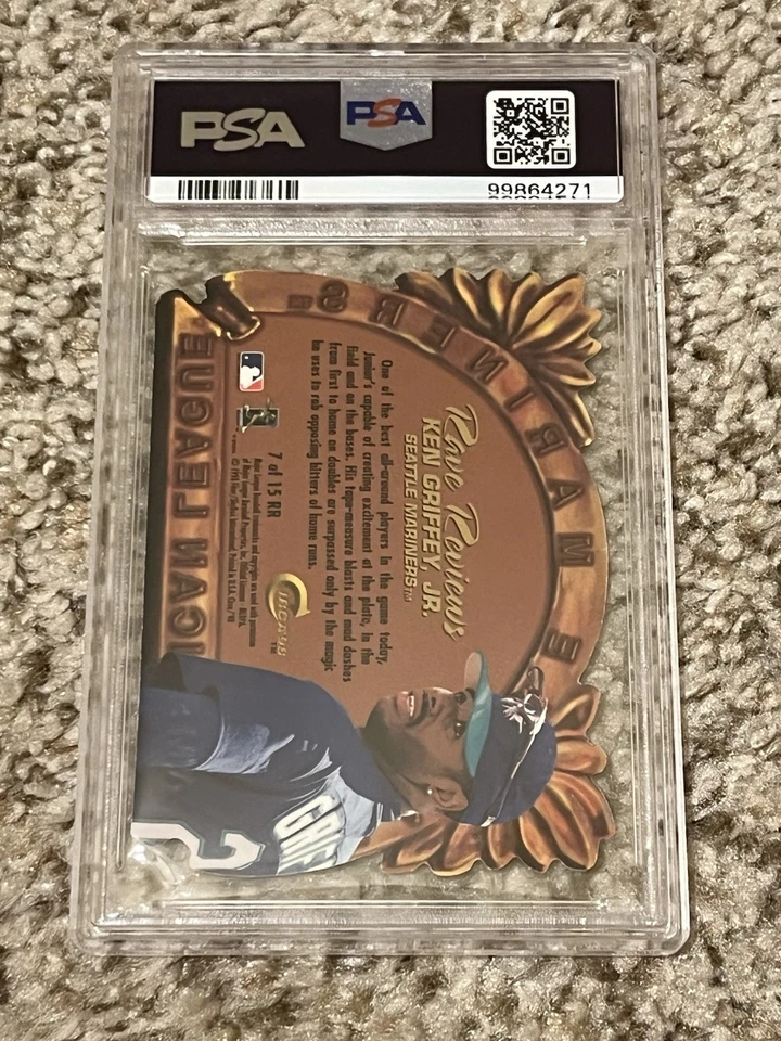 1998 Circa Thunder 7 Ken Griffey Jr. Rave Reviews PSA 8 NM-MINT - Image 2 of 2