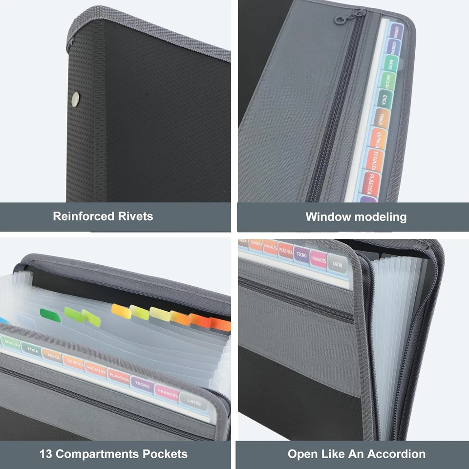 Cartella Portadocumenti A4 - Raccoglitore Documenti Impermeabile - Fisarmonica E - Immagine 4 di 4