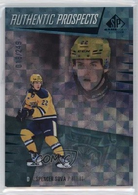 2023 SP Game Used CHL Edition Teal Patterned Foilboard 16/249 Spencer Sova 12g7
