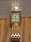 Anne Klein Diamond Swiss Mother Of Pearl Gold Tone Tank Ladies Elegant Watch