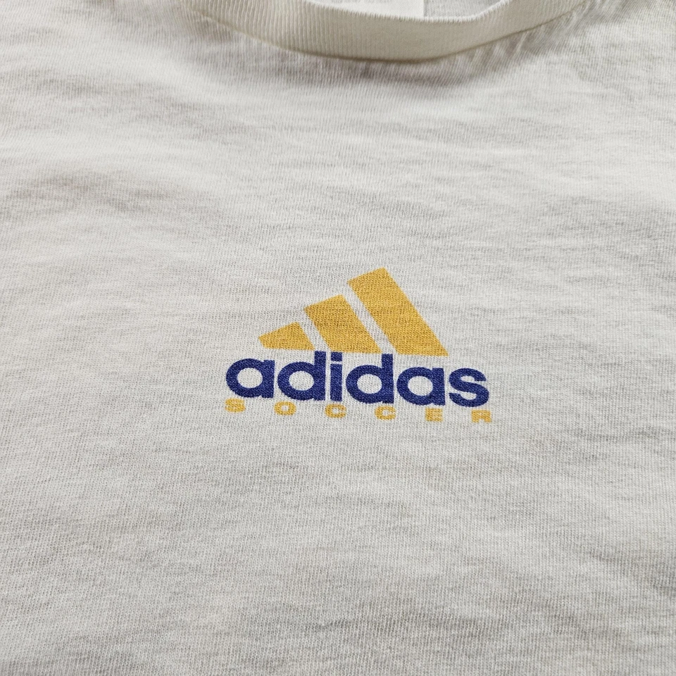 Vintage Adidas Shirt Mens XL White Soccer Never Stops Tee T-Shirt 90s Graphic - Image 2 of 4