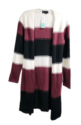 Fortune + Ivy Womens Medium Multicolored Adeline Colorblock Longsleeve Cardigan