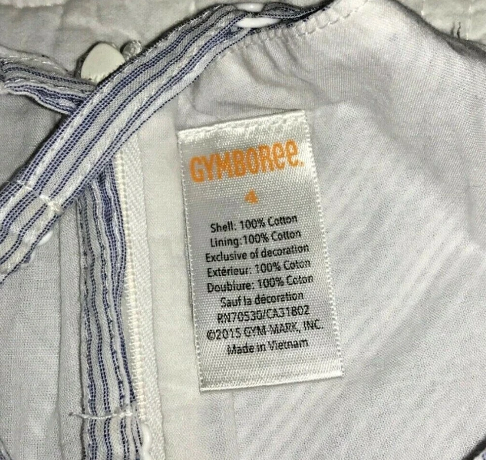 GYMBOREE GIRLS SZ 4 SUNDRESS 100% COTT ADUSTABLE STRAPS BLUE WHITE STRIPES EUC - image 3 of 4