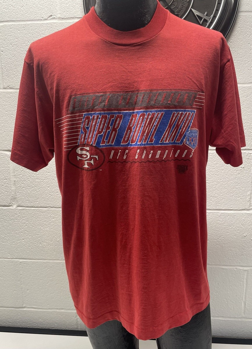 か*な様 【Special】超希少50s football T-shirt FO Silver Anniversary Super Bowl XXV Wrong Team T- Shirt 49'ers NFC