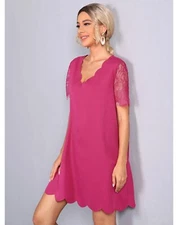 NEW!  Sheer Lace Scallop Trim Dress