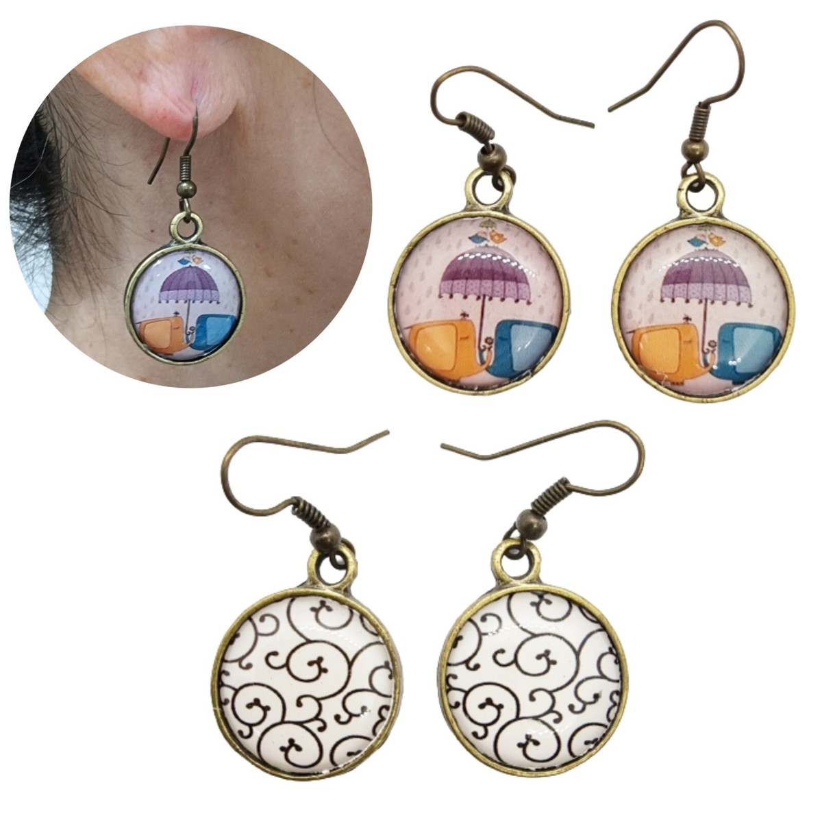 8 Orecchini In Argento (4 Paia) Per Cabochon Da 12 Mm – Base Per Gioielli Fai Da Te Con Chiusura In Silicone