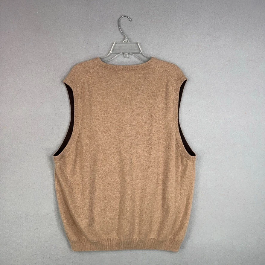 Chaleco de Cachemira Kinross Hombres XXL Cuello en V Lujo Acogedor Preppy Minimal Abuelo Suéter Foto 4 de 4