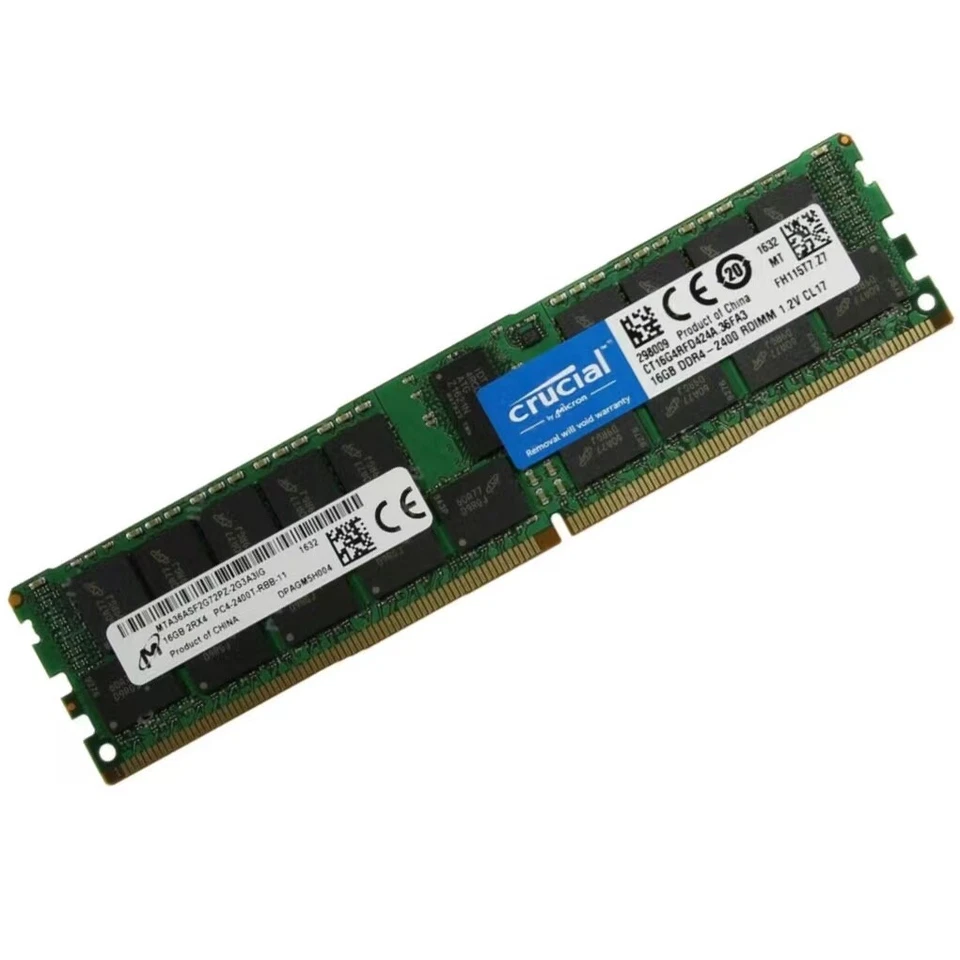 New 1/2/4pcs Crucial 16GB 2400MHz DDR4 ECC Registered Memory Ram CT16G4RFD424A - Image 3 of 4