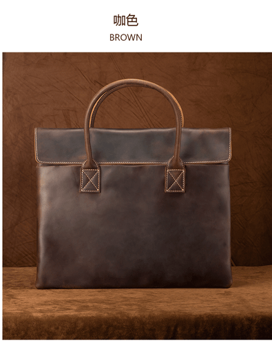 Maletín de mano de piel de caballo loco para hombre bolso de negocios ligero - Imagen 18 de 22