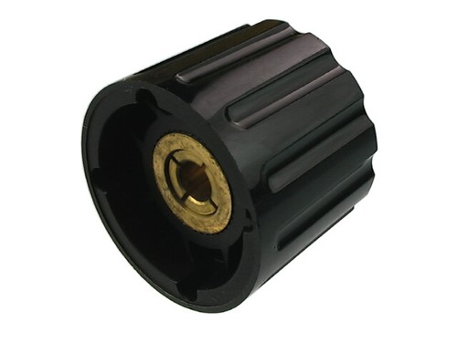 100pcs Classic collet knob 21 mm glossy black, ELMA 020-4320, Shaft 4mm, ROHS - Bild 2 von 3