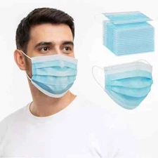 50 PCS 3- Ply Disposable Face Mask Protective Ear Loop Non Medical Mouth Cover