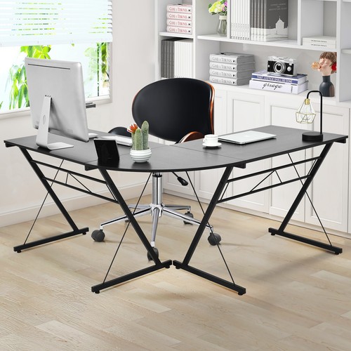 Costway 59" L-Shaped Corner Desk Home Office Computer Table Study Workstation - Picture 4 of 12