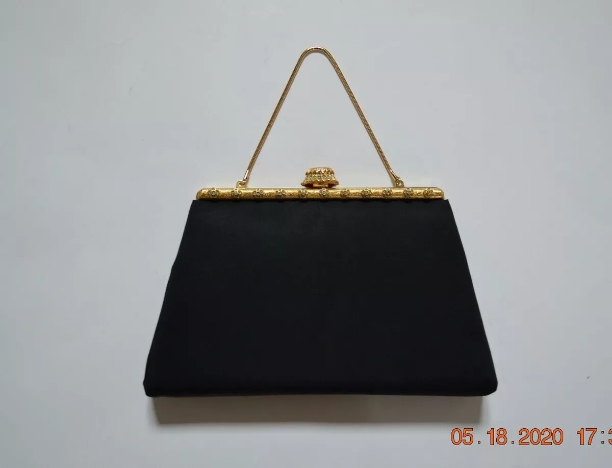 After Five Black Clutch Purse, Vintage After Five Purse, Black Purse Vintage, After Five Clutch and Coin Purse, Mid Century Clutch Purse