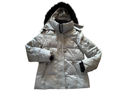 Women’s Zeroxposur Down Puffer Silver Jacket Removable Hood Size Small *read* - 第 1/10 張圖片