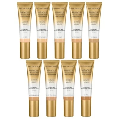 Max Factor Miracle Second Skin Hybrid Foundation 30ML - CHOOSE YOUR SHADE - New