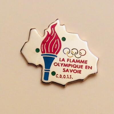 Pin's Jeux Olympiques Albertville 1992 - Etape Flamme Olympique (08/02/92) - Occasion