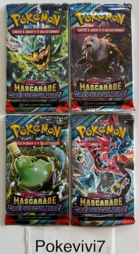 x4 Booster Cartes Pokémon MASCARADE CREPUSCULAIRE EV6 TWM ARTSET Scellés FR NEUF