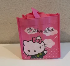 EVA AIR SKY SHOP MINI REUSABLE SHOPPING GROCERY BAG HELLO KITTY 6.5x6.5X3 INCH