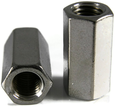 Stainless Steel Coupling Nuts, Threaded Rod UNC,  #12-24 X 7/16 x 3/4, Qty 1